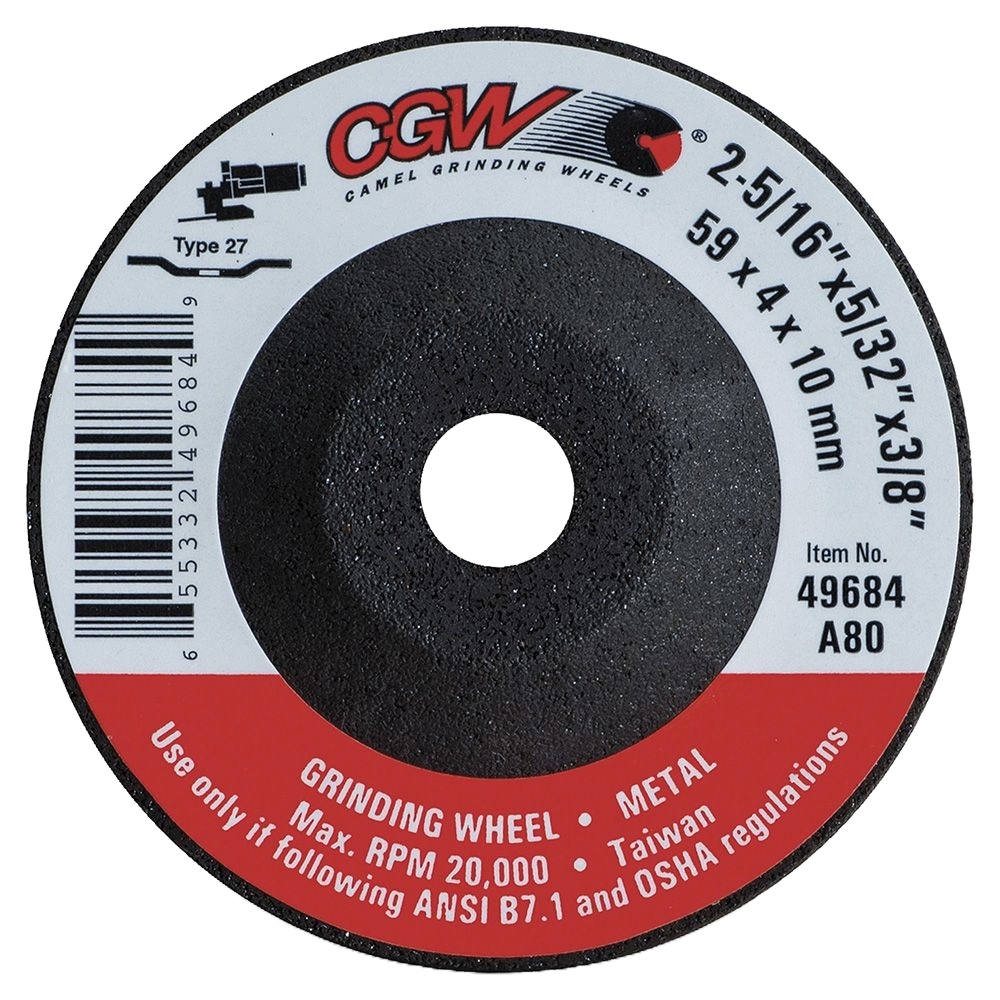 Picture of CGW "Camel" Abrasive 2-5/16X5/32X3/8 A60 T27 Wheel Grinding